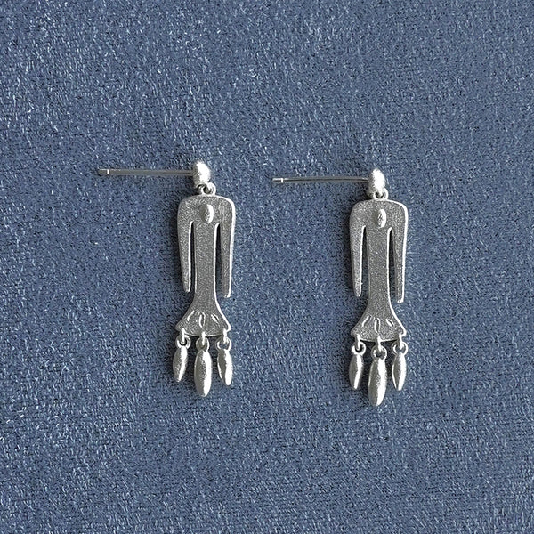 SALE E PEPE Sterling Silver Birdman Earrings SEP-SP02E03-YIN Silver